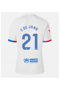 Fotbalové Dres Barcelona Frenkie de Jong #21 Venkovní Oblečení 2023-24 Krátký Rukáv